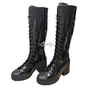 Converse Chuck 70 De Luxe Heel Platform XXHI Patent Leather Knee High Boot 6.5
